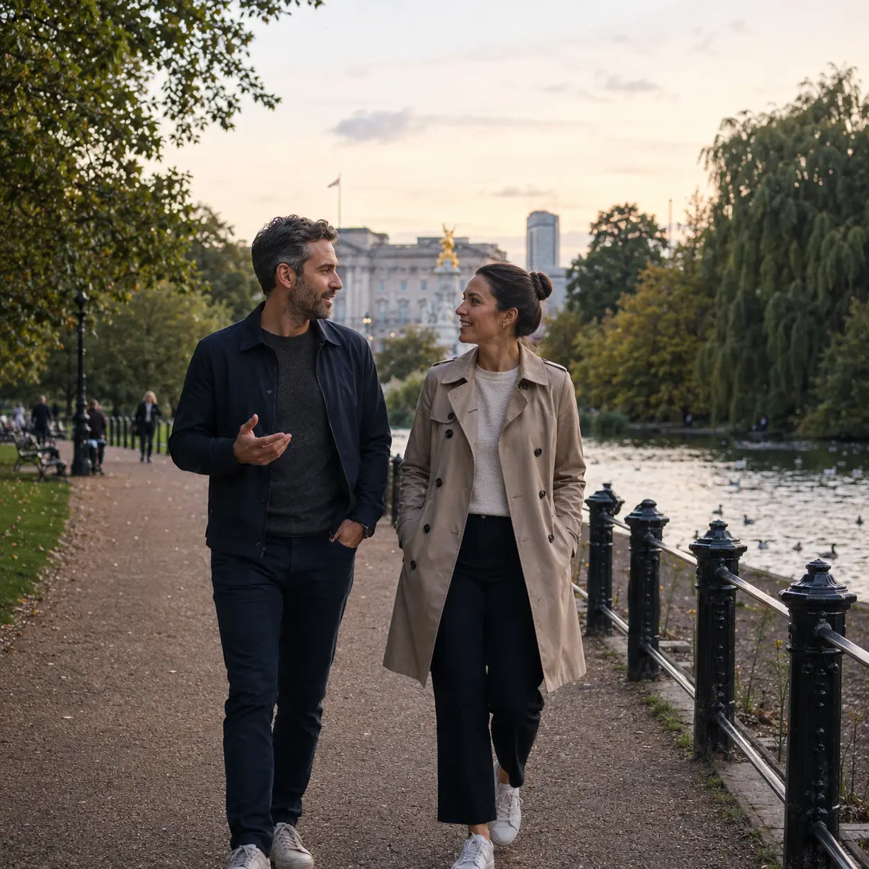 Date stroll by the lake