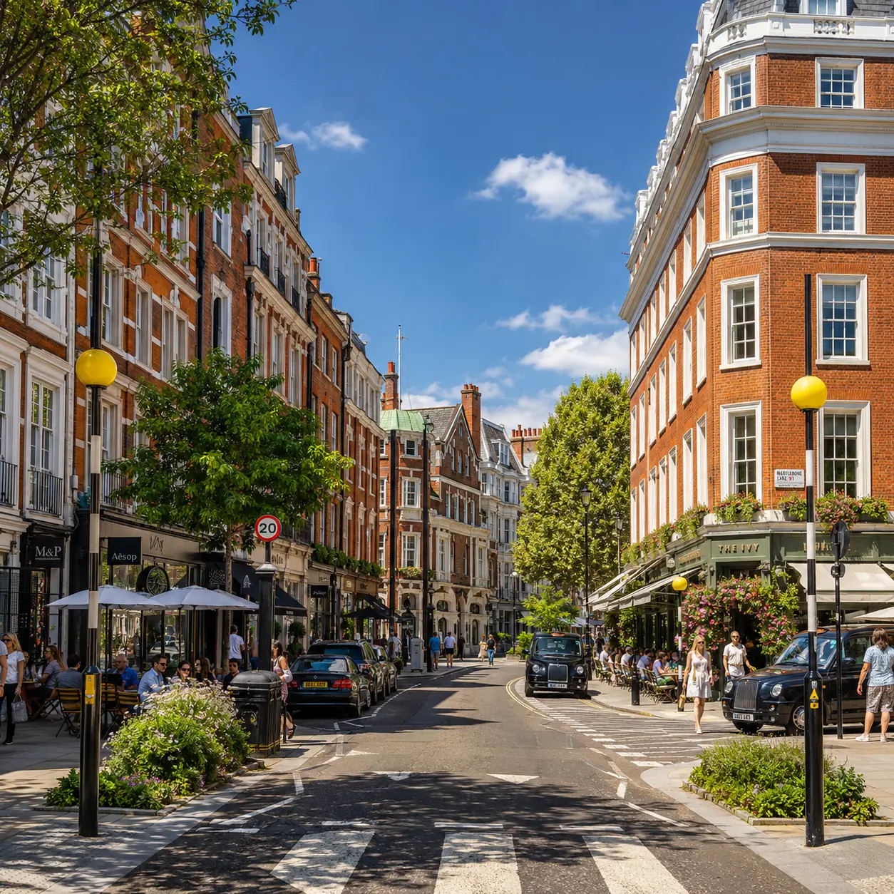 Shoppers along Marylebone High Street