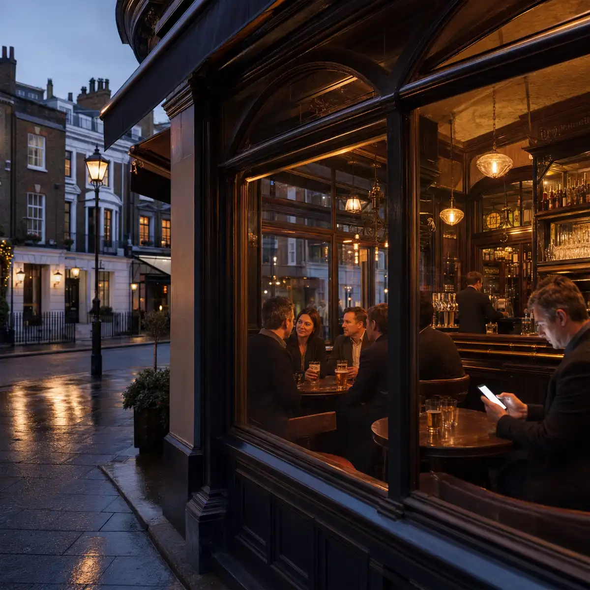 Marylebone pub bar experience Marylebone pub bar area where venues competing with digital entertainment focus on unique in-room experiences and atmosphere