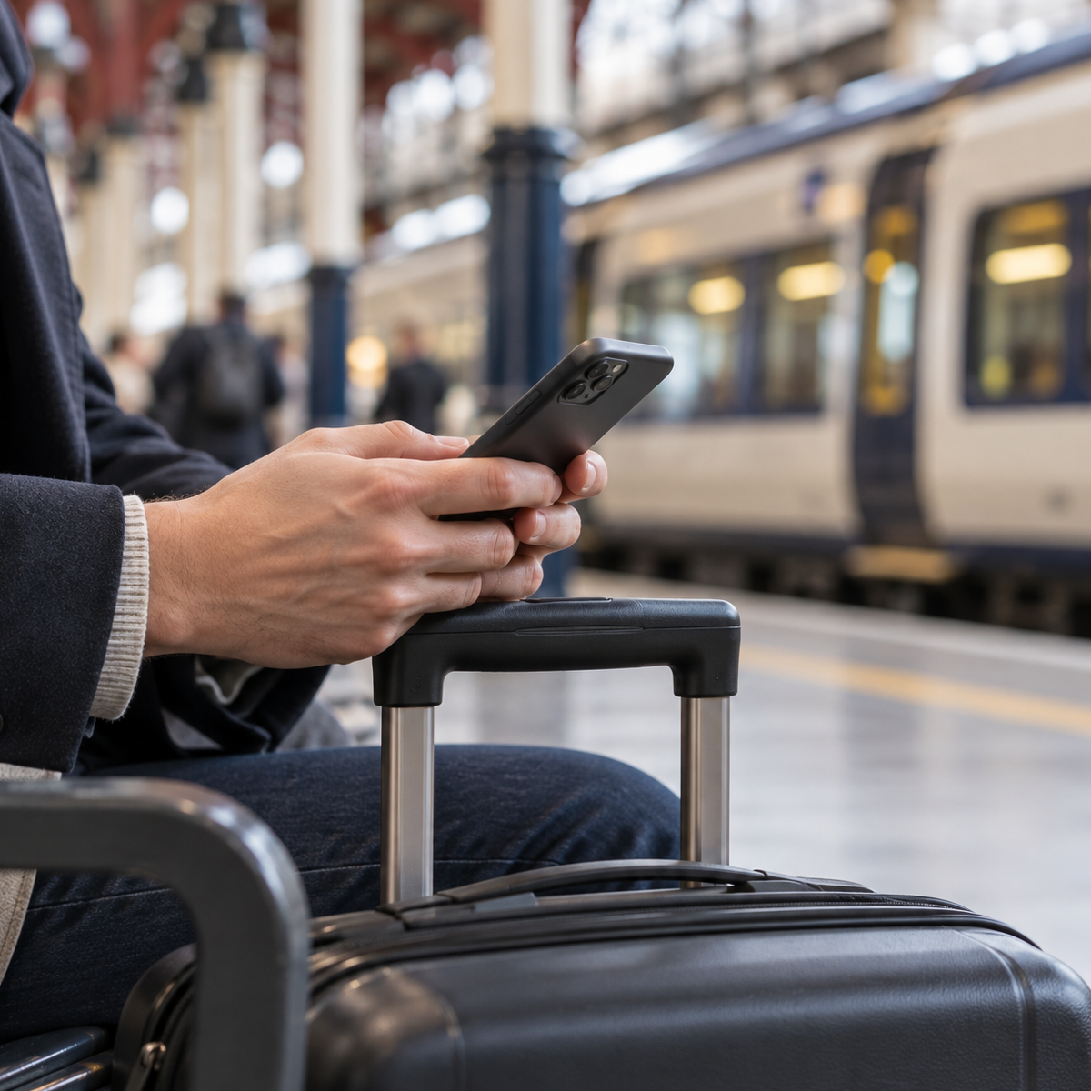 Chiltern strike 17 October 2026 — a Chiltern Railways train at platform, with passengers checking journey options during industrial action